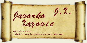 Javorko Kažović vizit kartica